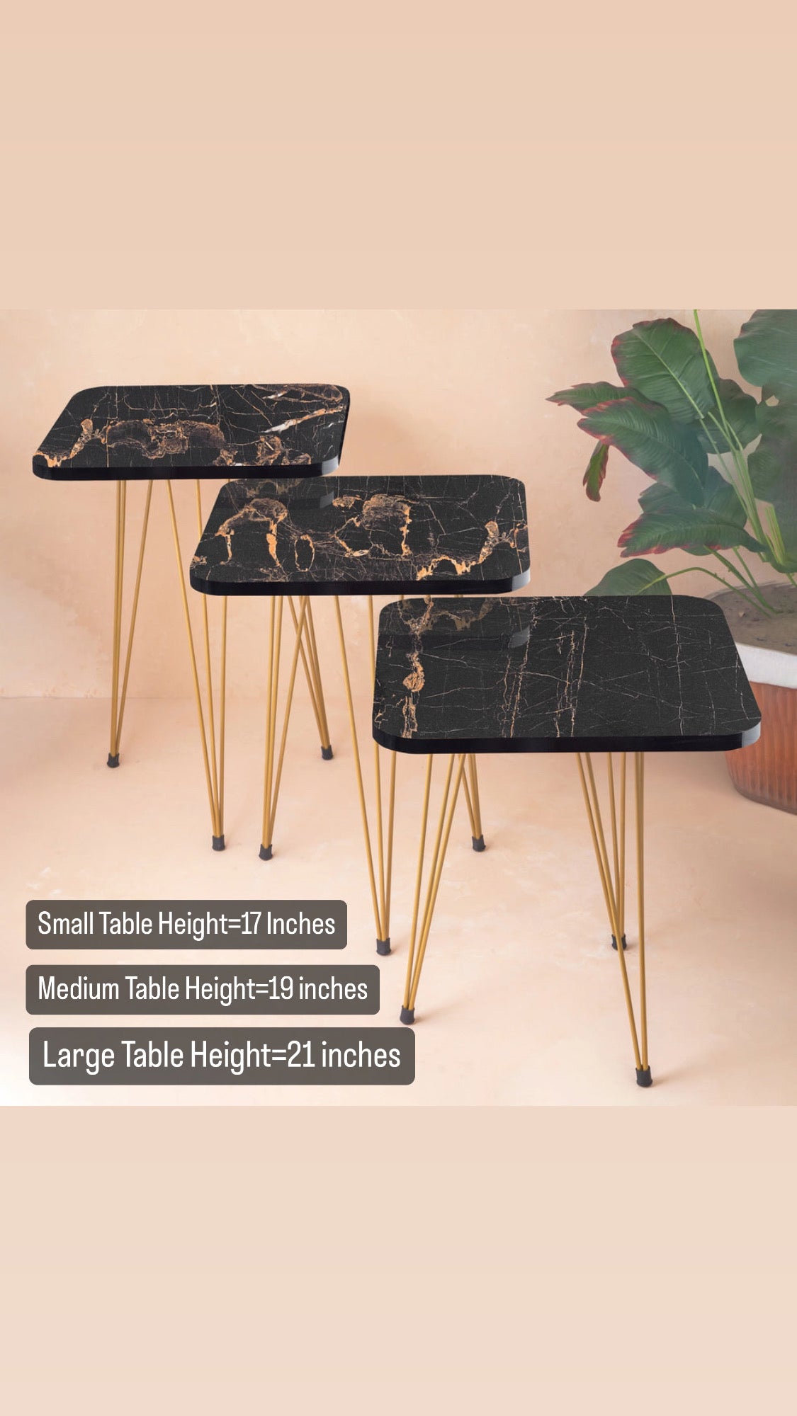 NESTING TABLES- SQUARE BLACK