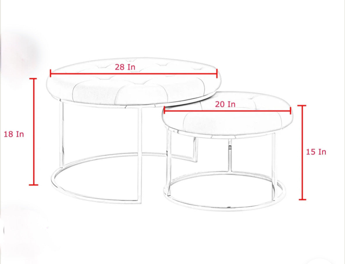 SET OF 2- CENTER TABLE- OTTOMAN STYLED