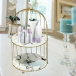 2 Layers Cosmetics Cages Makeup Organizer Cosmetic Perfume Disp Shelf, Makeup Storage.