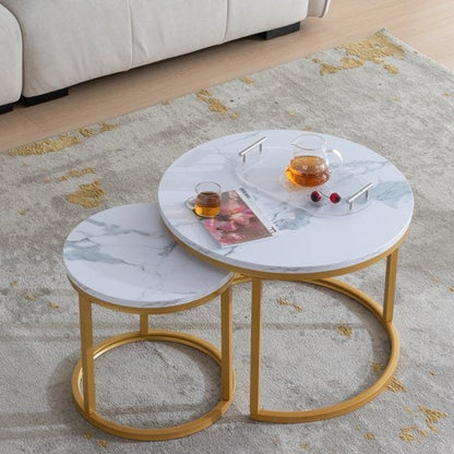 SET OF 2-CENTER TABLE-WHITE TOP