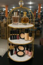 3 Tier.Large Cosmetics Cage For Makeup Storage Holder, Makeup Brush, Perfume.