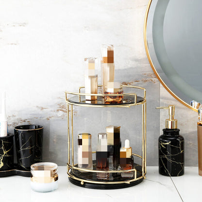 2 Layer Marble Makeup Tray, Dessert Cupcake Stand.