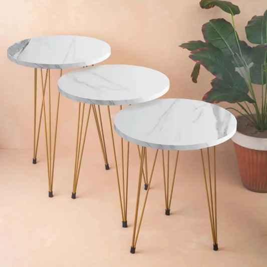 NESTING TABLE-WHITE ROUND