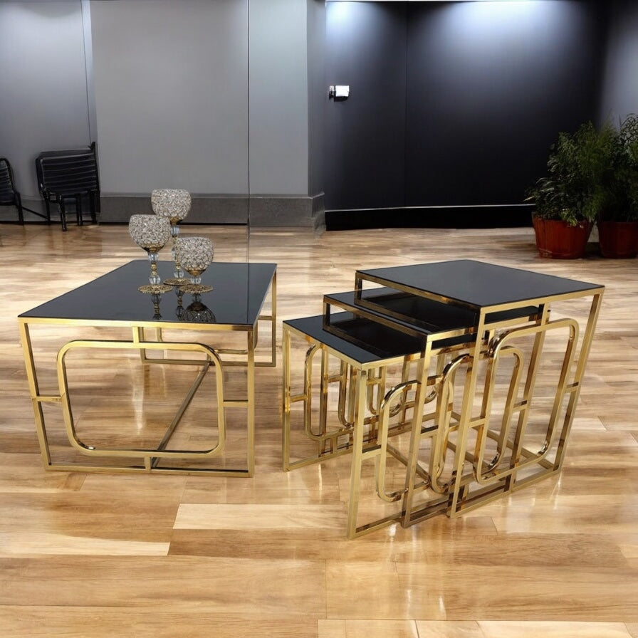 SQUARE TABLE SET-NESTING TABLE-SET OF 4