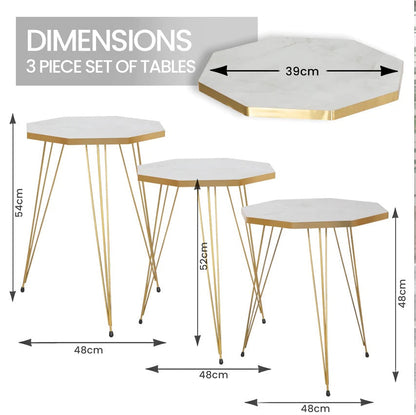 NESTING TABLE -OCTAGONAL -BLACK
