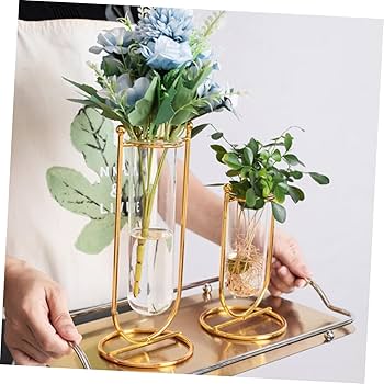 2 Pieces Metal Crystal Flower Table Show Pieces Decoration for Home Living.
