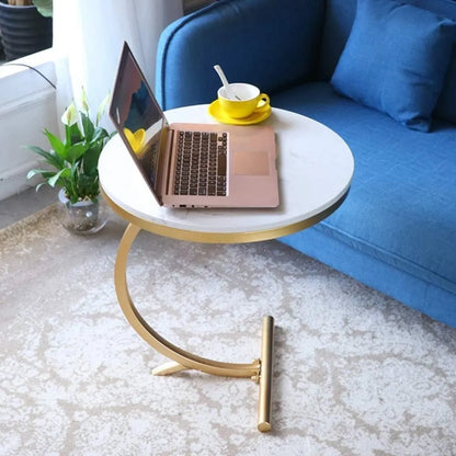 Luxury Round Marble Sheet & Steel Table