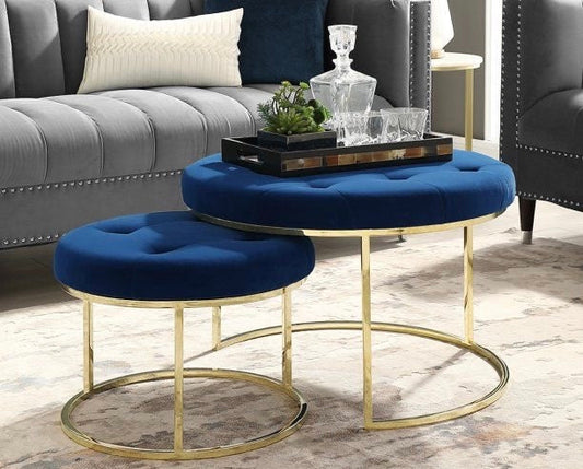 SET OF 2- CENTER TABLE- OTTOMAN STYLED