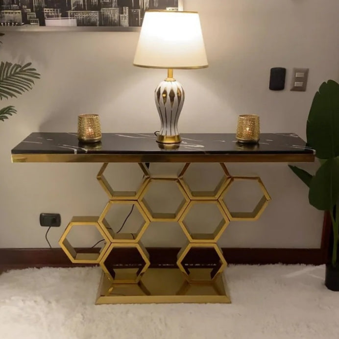 CONSOLE TABLE- HONEY COMB