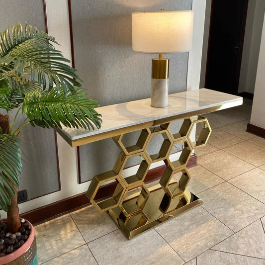CONSOLE TABLE- HONEY COMB