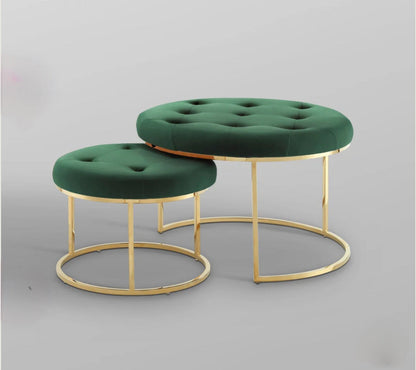 SET OF 2- CENTER TABLE- OTTOMAN STYLED