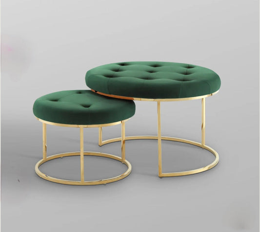 SET OF 2- CENTER TABLE- OTTOMAN STYLED