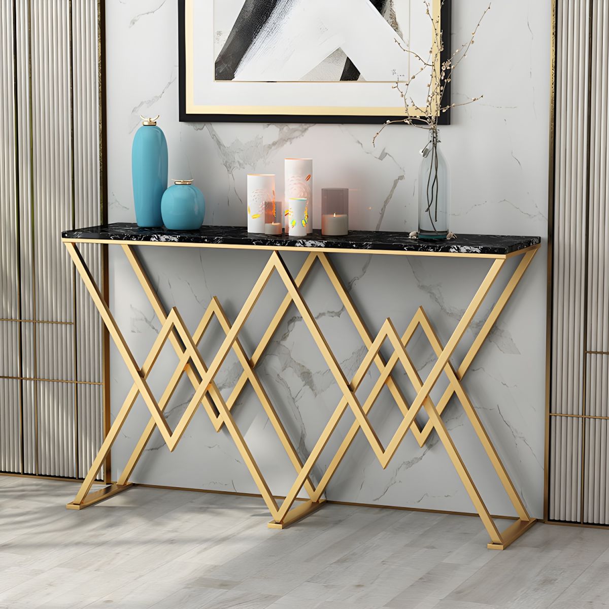 CONSOLE TABLE- DIAMOND DESIGN