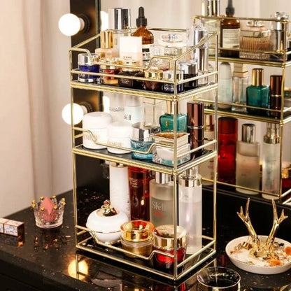 3 layer Premium Design Free Standing Shelf Makeup Organizer.