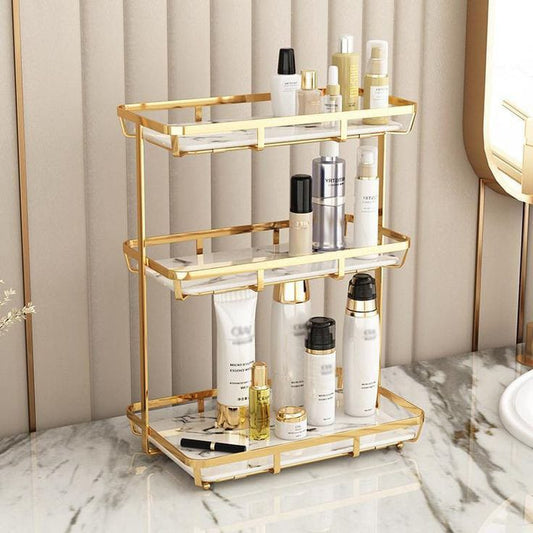 3 Layers Luxury Design Free Standing Shelf Makeup Organizer